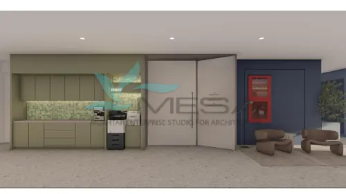 PRAL workplace, Islamabad: A shared refreshment point. Concept visualisation.