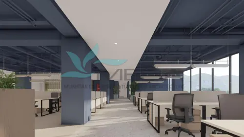 PRAL workplace, Islamabad: Structure sets the workplace rhythm. Concept visualisation.