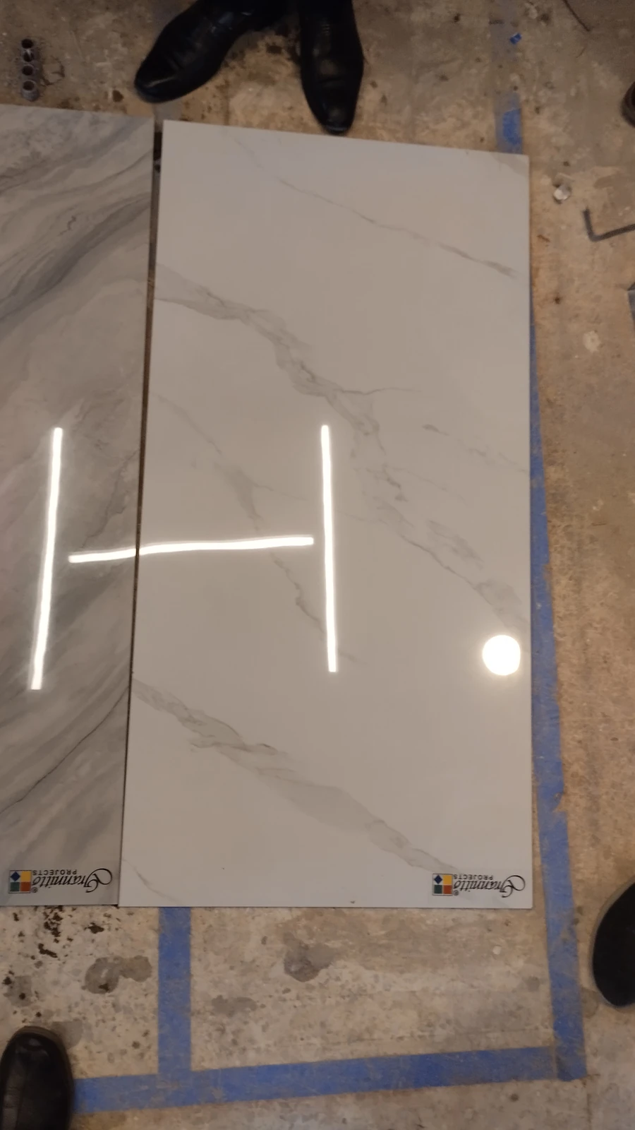 PSO 6th & 7th: A pale veined surface sample photographed under light. Material study · 13 March 2024.