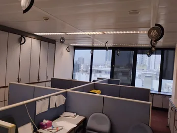 PSO 6th & 7th: Cubicle partitions organise desks near the window wall. Existing condition · 28 January 2023.