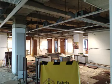 PSO 6th & 7th: A working floor opened up during the renovation. Work in progress · 22 January 2024.
