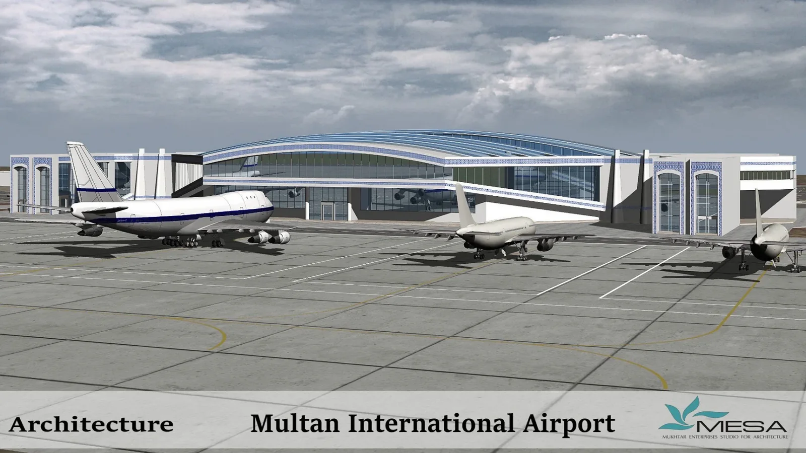Multan International Airport: Multan International Airport, architectural visualisation — view 1. Architectural visualisation.