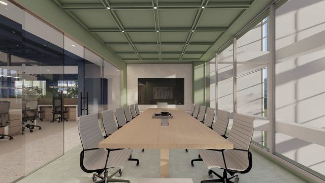 The goal: a space where structure gives clarity, and art gives soul.

In this conference room, architecture isn’t the backdrop. It’s part of the composition.

-Warm wood table for grounding 
- Ergonomic seating in neutral tones 
- Biophilic touch with indoor.

Save this for your next office redesign